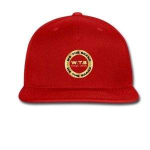 SnapBack Baseball Cap Red With Gold Glitter
